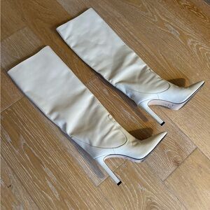 Jimmy Choo White Leather Boot Size: 35